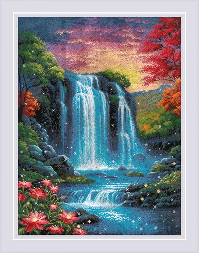 RIOLIS 2274 Magical Waterfall Counted Cross Stitch Kit 11.75 x 15.75 in - style: Magical Waterfall 2274