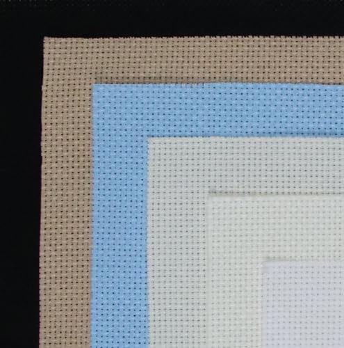 KCS 6 pc of 15" x 18" (38cmx45cm) Counted Cotton Aida Cloth Cross Stitch Fabric Rolled Box (16CT-A) - color: 16ct-a