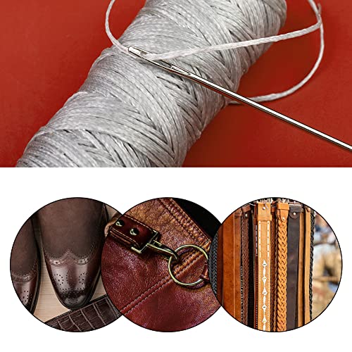 Waxed Thread, Upholstery Needle and Thread 32 Yards Light Gray - color: Light Gray, size: 32Yard