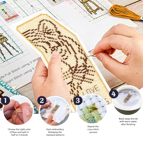 ORIGACH 6 Set Animals & Scripture Verse Cross Stitch Bookmark Kit - style: Animals & Scripture Verse