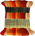 Orange-red Gradient Color Embroidery Floss - Cross Stitch Threads - Friendship Bracelets Floss - Crafts Floss - 14 Skeins Per Pack Embroidery Floss - color: Orange-red Gradient