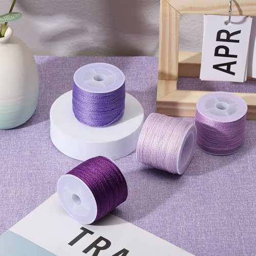 FREEBLOSS Sashiko Thread Sashiko Skein 110 Yards x 4 Colors Purple Cotton Embroidery Sewing Thread Japanese Quilting & Embroidery Sewing Kit Supplies