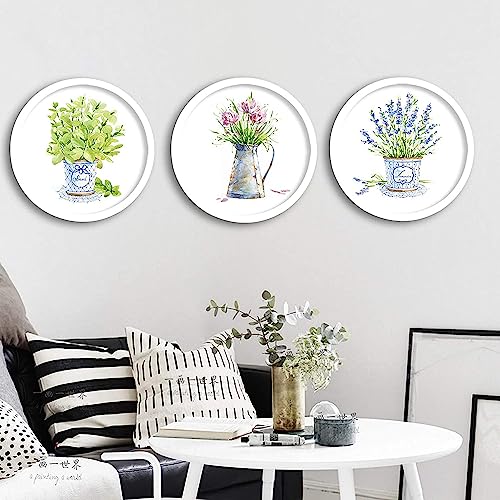 alfyng Round Photo Frame Wooden Wall Hanging Picture Frames White 6 inch - color: White, size: 6 inch