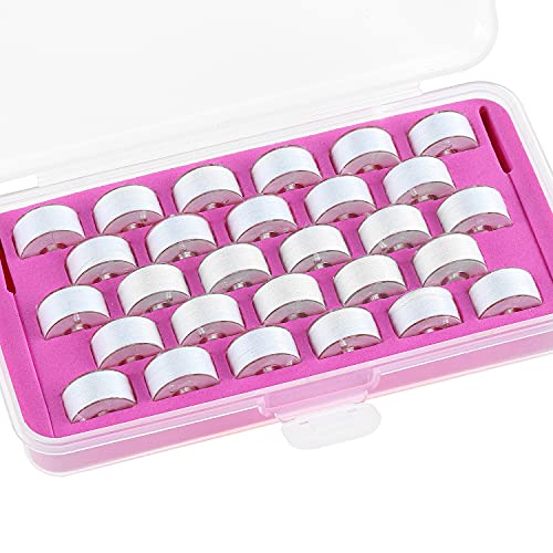 New brothread 28pcs Size A SA156 Prewound Bobbin Thread - White - color: White SA156 90WT