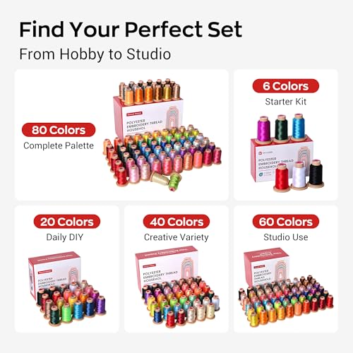 Poolin Embroidery Machine Thread Kit 20 Colors - color: 20 Colors