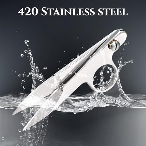 1 Pcs Mini Upgrade Sewing Scissors Fabric Thread Snips Scissors for Sewing Tiny Premium Tailor with Protective Cover Supplies Cutting Clothes Fishing Line Fabric Yarn (Silver) - color: Silver