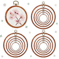 ZESHIHAOGUO 15 Pcs Round Embroidery Hoops - Rubber Ring Imitated Wood Frame Kits for Cross Stitch, DIY Craft, Sewing Projects Hanging Gifts (Brown, 5 Size) - size: 5 Size