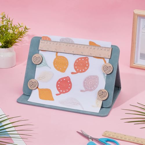 HOBBIESAY 1Pc Folding Knitting Pattern Holder Cadet Blue Knitting Chart Holder Adjustable Pattern Display Board Foldable Sewing Chart Keeper with Ruler for DIY Craft Pattern Reading Cross Stitch - color: Cadet Blue