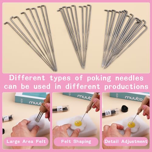 Complete Wool Felting Tools, Needle Felting Kit, Needle Felting Tools with 90Pcs Needle Felting Needles, 3Pcs Needle Bottles,2Pcs Needle Felting Pen,Needle Felting Tools for Beginner,Professional - color: 90 PCS