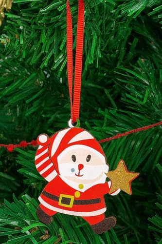 100Pcs Christmas Ornament Ribbon Hangers, Hand Tied Christmas Ornament String Ribbon Loops for Ornament Hanging Christmas Tree Hanging Decorations Red, and DIY Crafts, Red Ribbon Ornament Hangers
