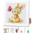 VIGEGU Rabbit Stamped Cross Stitch Kits for Adult Beginner with Frame - color: Rabbit