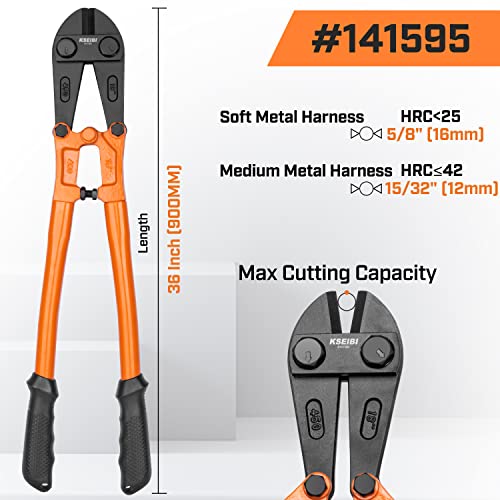 KSEIBI 141595 Bolt Lock Cutter Hand Jaws Blades Chain Wire Fence Cable Rebar Wire (36 Inch-900MM) - size: 36 Inch-900MM