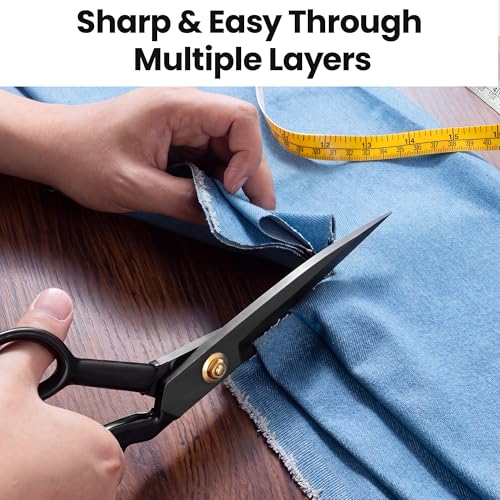 Professional Tailor Scissors 9 Inch for Cutting Fabric Heavy Duty Scissors for Leather Cutting Industrial Sharp Sewing Shears for Home Office Artists Dressmakers - size: 9 inch