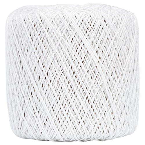 Coats Crochet Metallic Crochet Thread, 3 Pack, White/Pearl - color: White/Pearl, size: Size 10 (Pack of 3)