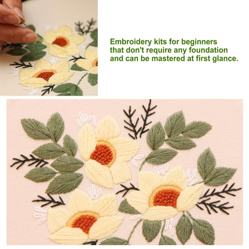 TINLOK Embroidery Kit for Beginner's,Cross Stitch Kits Christmas,Easy Embroidery - Adults DIY Handmade with Stamped Embroidery Pattern,Gifts for Mother's Day,Grandma - style: Modern