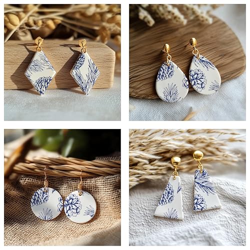 GOTO CLAY TOOLS Christmas Silk Screen Stencils for Polymer Clay, 3 PCS Pine Cone Pattern Silkscreen for Polymer Clay Earring Making, Reusable Silk Scr - color: SSCMB-69