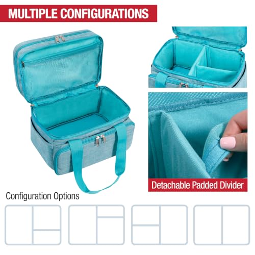 SINGER Portable Sewing Storage Organizer Bag, 18 Compartments, Carry-All - color: Teal