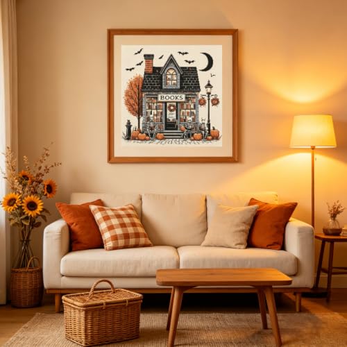 Halloween Bookstore Diamond Painting Kits for Adults,Book Diamond Art Kits - color: KM1185-1