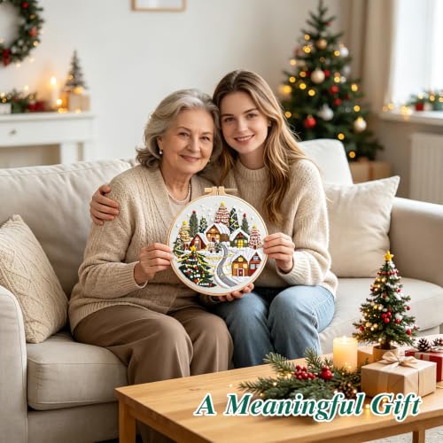 Christmas Embroidery Kit, 3 Pack Christmas Cross Stitch Kits for Adult - color: Christmas