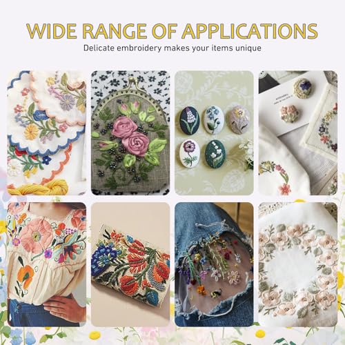 Water Soluble Embroidery Patterns Paper, 6 Sheets Stick and Stitch Embroidery Papers Wash Away, Flower Daisy Patterns, Pre - Printed for Customized Gift for Hand Sewing Lover Beginners