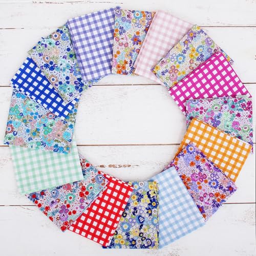 Threadart Spring Picnic Green Gingham Cotton Quilting Fabric - 10 Yard Cut - color: Green Gingham 1, size: 10 YARD CUT