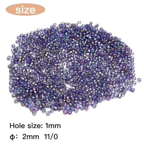 GLRXMX 2100Pcs Glass Beads 2mm Round Seed Beads for Jewelry Making - color: DustyRose
