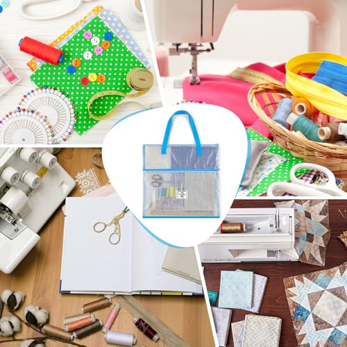 Cosblank 16x16inch Sew Project Bag Jumbo Needlepoint Project Bag, Blue - color: blue