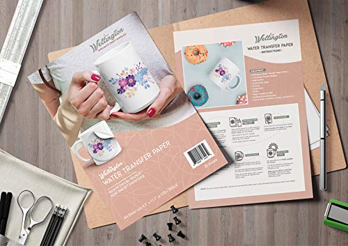 Wellington Waterslide Decal Paper INKJET WHITE 20 Sheets Premium Water Slide Transfer Paper, Bright White, A4 Size, 8.25 x 11.7 Inch - color: Inkjet - White