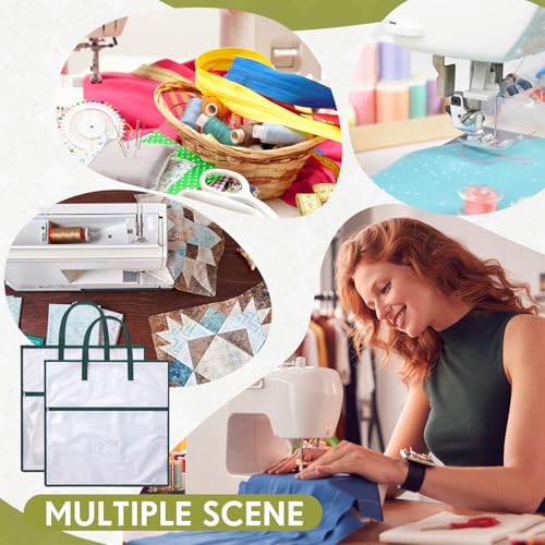 Feifeiya 2 Pack 13.8 Inch Sew Project Bag Needlepoint Project Bag Quilting Embroidery Craft Organizer Storage Bags with Handle and Pocket Zippered with Tools for Art Craft Knitting Quilting Stitching - size: 13.8 Inch