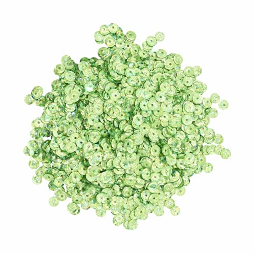 Mandala Crafts 6mm Cup Holographic Lime Green Sequins for Sewing Embroidery - color: Holographic Lime Green, size: 6mm Cup Sequins