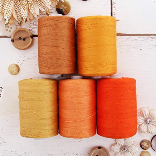 ThreadArt Cotton Quilting Thread Set, 1000M 50/3, 5 Orange Tones - color: 5 ORANGE TONES