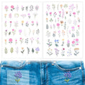 Grevosea 92 Pcs Water Soluble Embroidery Patterns, Stick and Stitch Embroidery Designs Water Soluble Stabilizer with Pre-Printed Flowers and Leaves for Beginner Embroidery Hand Sewing