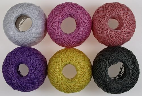KCS Mercerized Pearl Cotton Thread Size 8 Crochet Needlework Embroidery Threads Ball (6, 17) - color: 17