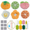 Allazone Punch Needle Coasters Kit, 6 Pattern Embroidery Punch Needle Kits, Punch Embroidery Kit, Fruit Pattern Coasters with Felt Yarns Hoop Tools for DIY Crafts - color: 6PCS Coasters