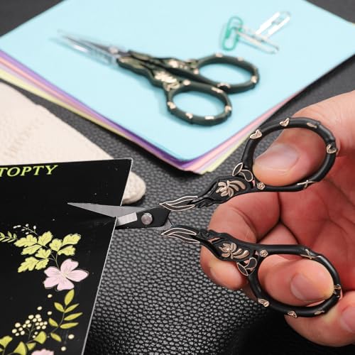 Little Sharp Sewing Scissors All Purpose Shears with Cover - color: Black