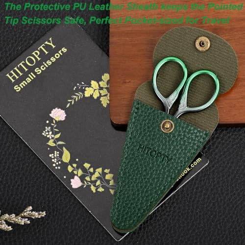 Small Sharp Scissors for Women Men Eyebrow Hair Beauty Grooming - color: Dark Green