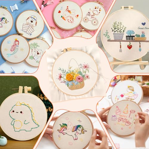 10 PCS Beige Natural Cotton Embroidery Fabric Cloth (7.8 × 7.8 Inch) - size: 7.8 × 7.8 Inch