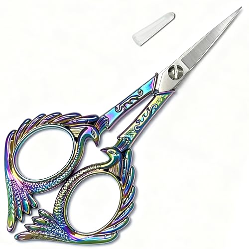 Embroidery Sewing Scissors, Small Sharp Shears - color: Rainbow