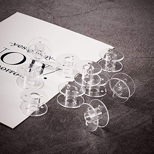 Craftdady 200pcs Empty Plastic Sewing Machine Embroidery Bobbins 0.81" Beading Stitch Thread Cord Wire Spools - color: Clear, Plastic Bobbin