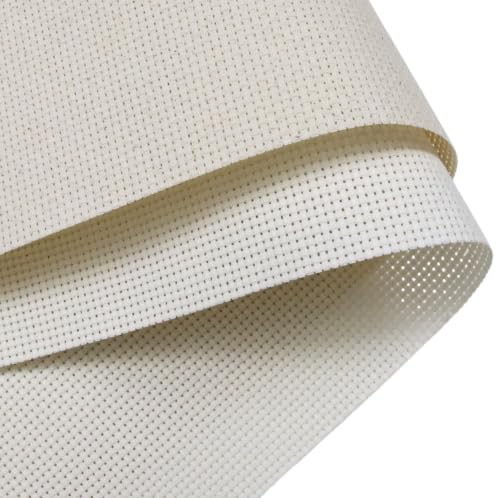 KCS 2 pc of 15" x 18"(38cmx45cm) 11 Count Cross Stitch Cotton Aida Cloth Needlework Fabric Box (Antique White+Oatmeal,11CT) - color: Antique White+oatmeal, size: 11CT