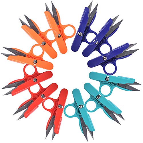 UCEC 12 Pack 4.7 Inch Thread Snips Crochet Sewing Scissors Yarn Scissor DIY - color: 12pack 4color