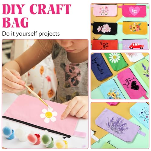 Saintrygo 30 Pcs Canvas Makeup Bags Bulk,7.5 X 5 X 1.8 Inch,Novel - color: Novel, size: 7.5 x 5 x 1.8 Inch