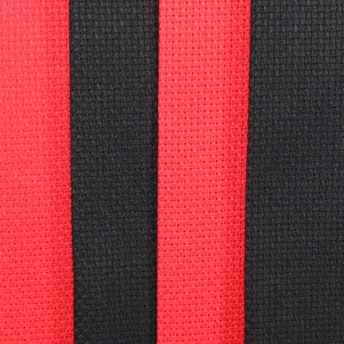 KCS 4/6 pc of 12" x 18" 30cmx45cm 16CT Counted Cotton Aida Cloth Cross Stitch Fabric (Red+Black, 4 pc) - color: Red+black, size: 4 pc
