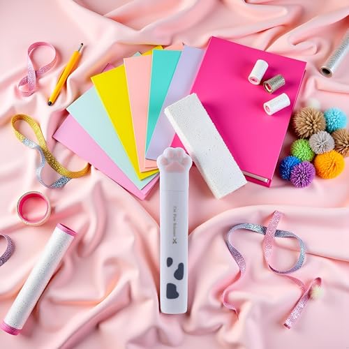White Cat Paw Scissors, Folding Pocket Scissors Multifunctional Craft Scissor, Kawaii Hand Cutters Mini Art Scissor School Stationery