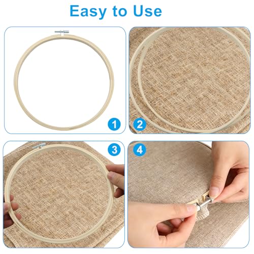 Marvexi 8inch Wood Embroidery Hoop, 3Pcs - size: 8"