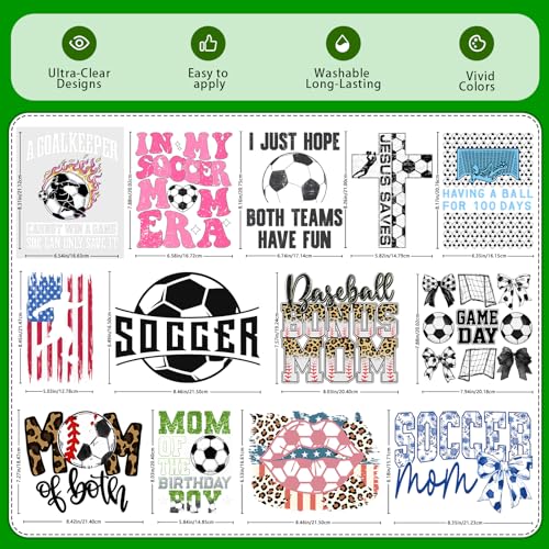 Alphabet Football Iron on Transfers Heat Transfer Viny 25pcs - color: Pride-16
