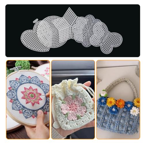 MY MIRONEY 10Pcs Mesh Plastic Canvas Kits, Flower Shape - style: Flower