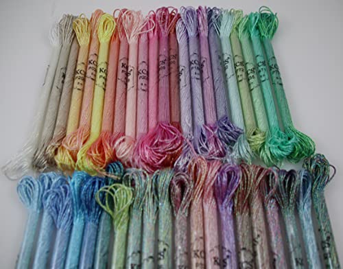 KCS 6-Strand Cross Stitch Metallic Variegated Pearl Shiny Embroidery Floss (42 skeins) - color: 42 skeins