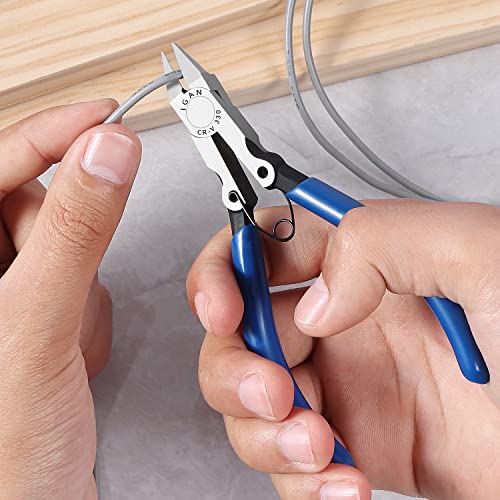 IGAN-330 Wire Flush Cutters (Pack of 5), Precision Electronic Model Sprue Wire Clippers Cutter, Blue - size: 5''x5