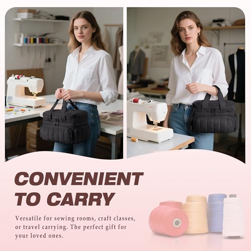 Marscamd Sewing Organizer Bag with Detachable Dividers, Black (Bag Only) - color: Black